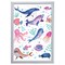 12" x 16" Cute and Quirky Nautical Animals Framed Wall Art, Contemporary Home Décor for Baby or Child's Room, Glass Facing and Hanging Hardware